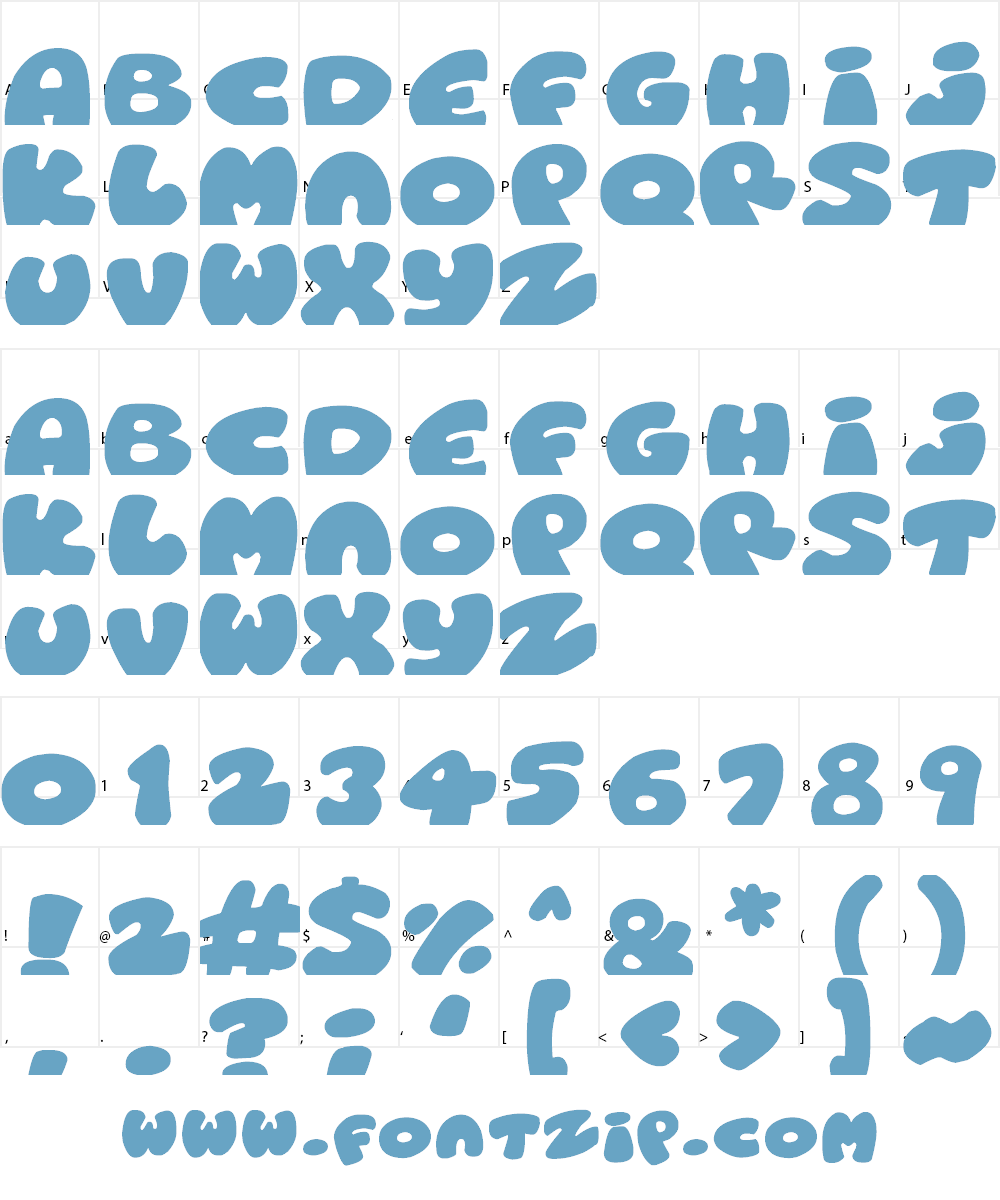 Roundish Toons Font Character